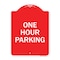 Signmission Designer Series Sign-One Hour Parking, Red & White Aluminum Sign, 18" x 24", RW-1824-23525 A-DES-RW-1824-23525 - alternate 1